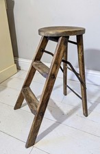 Oak Metamorphic Stool Converts to Library Steps 19th Century FREE POSTAGE 