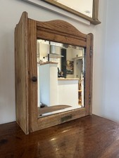 Vintage Wood Bathroom Wall Mirror Cabinet Cupboard Medicine W40.5 x H52 x D17