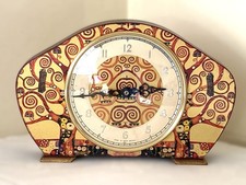 Clock Mantle Klimt Art Nouveau Tree of Life Upcycled Vintage Bespoke