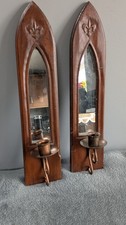 PAIR OF 16" WOOD RUSTIC GOTHIC