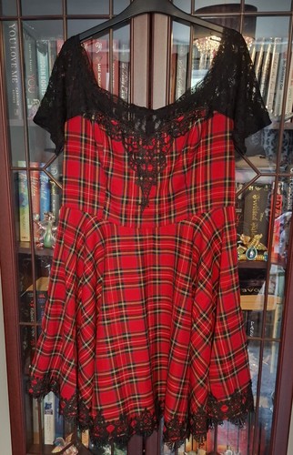 Red tartan hell bunny dress - bunny,