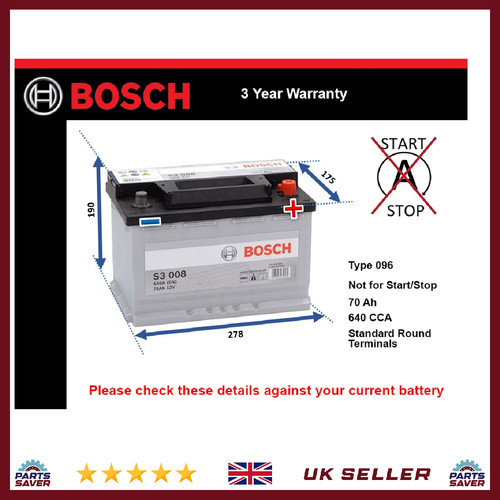 Car battery s3008 bosch - battery, 096