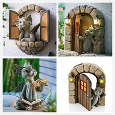 Garden Reading Dragon Resin