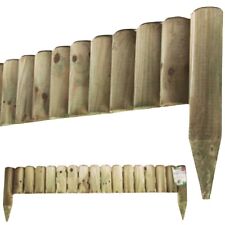 1M Wooden Fix Picket Log Border Fence, Garden Fence Panels Outdoor Lawn Edging