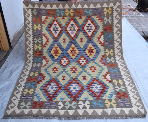 Gray handwoven afghan khotrang - gray,