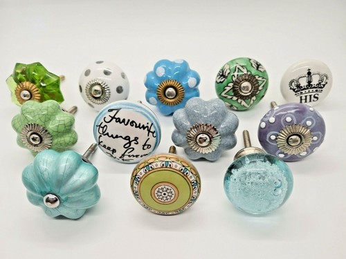 Vintage ceramic knobs blue - ceramic,