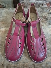 Vintage Unworn 60s 70s Oxblood Red Leather Mary Jane Shoes by Birthday Sandals