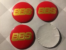 4x Stickers BBS Car Wheel Center Hub Cap Sticker Brand New 56mm Red Gold