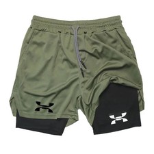Men 2 in 1 Running Shorts Gym