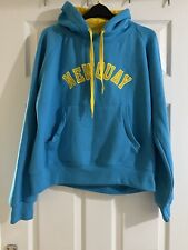 Blue & Yellow ‘No Worries’ Newquay Life Guard Surfer Hoody Jumper - Size 8/10