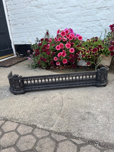 Victorian cast iron fender - iron,