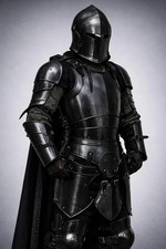 Wearable Black Barbuta Knight