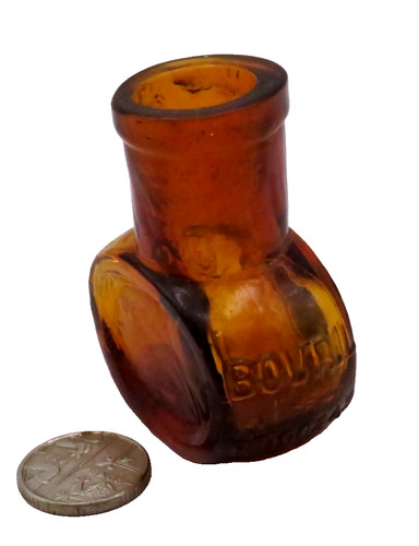 Antique miniature amber glass - amber,