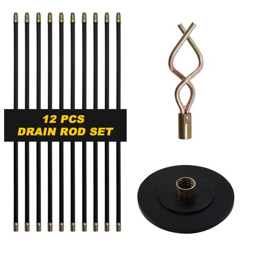 Piece drain rod set 9m - piece,