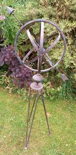 Armillary Garden Ornament Sphere Globe Verdigris Metal - 105cm Tall Freestanding