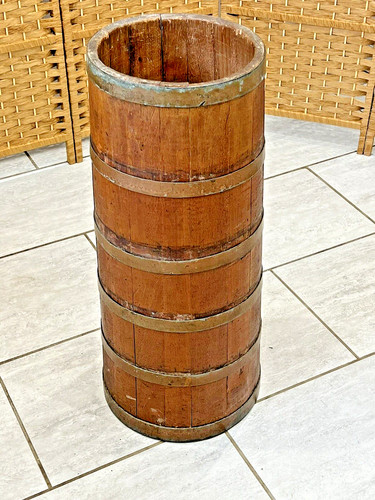 Antique wooden barrel - wooden, umbrella