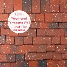 Dolls House 1:24th Scale 250 x Styrene Miniature Roof Tiles Weathered Terracotta