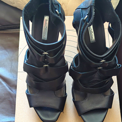 Zara women black leather - zara,