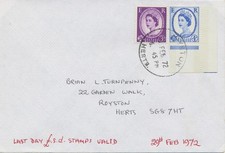 GB 1972 LAST DAY COVER (Last