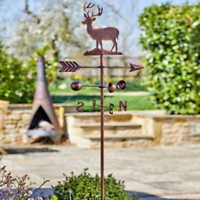 Classic Wind Spinner Metal Stag Rustic Weather Vane Bronze Effect Garden 5705001