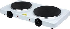 Electric Double Hot Plate 2500W Portable Stainless Steel Kitchen Top White-NEW