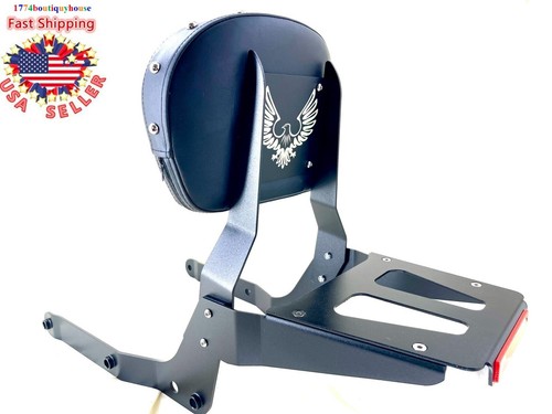 Flat black stud sissy bar - flat,