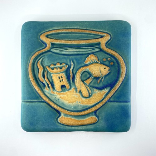 Goldfish bowl 6x6 ceramic art - 6x6",