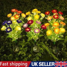 7 LED Solar Powered Lotus Flower Stake Lights Outdoor Garden Path Luminous Lamps