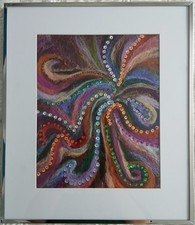 Needle Felted Wall Art Embellished With Angelina Fibres, Sequins & Beads.