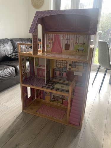 Wooden doll house kid craft - kid,