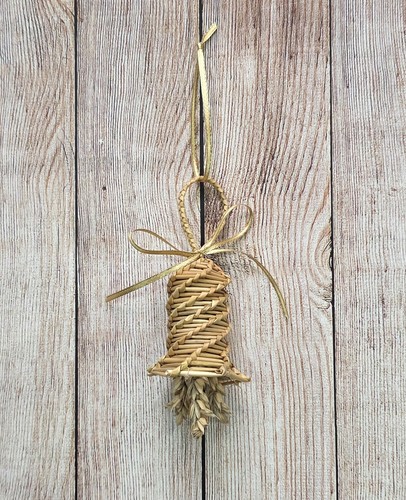 Handcrafted straw corn dolly - straw,