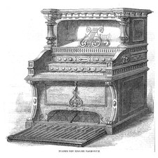 Evan's New English Harmonium - Antique Print 1859