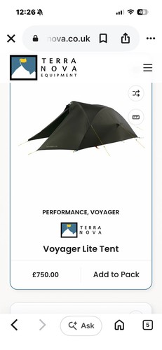 Terra nova tent ultra - terra,