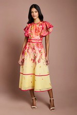 Coast Lemon Fit & Flare Dress