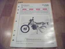 1985 Honda XL350R Dealer Assembly Set Up Instructions Manual