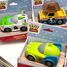 Disney Toy Story Buzz Lightyear Woody Jessie Rex Alien Model Push-back Car Toys