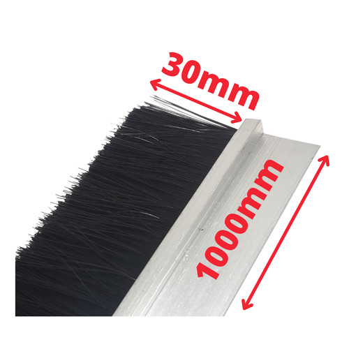 Door aluminum brush - 2x, draught