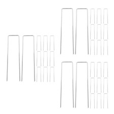  Set of 3 Ground Pegs Heavy Duty Edging Staple and Fabric PinsStakes