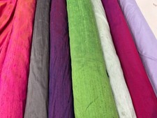 Raw 100% silk material  140 cms wide dress curtain material antique all colours