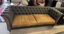 Tetrad Harris Tweed & Tan Leather Four Seater Sofa