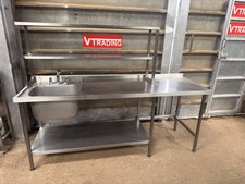 Stainless Steel Commercial Single Sink (220cm) Read Descrip Re: Delivery | V743