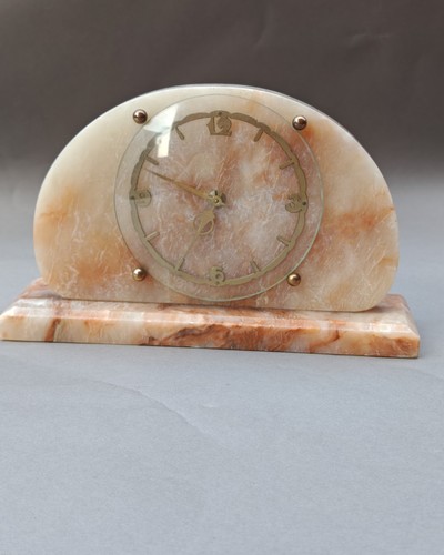 Art deco onyx mantle - mantle, clock
