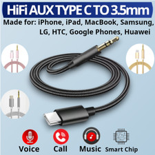Aux Cable USB Type C to 3.5mm For Samsung iPhone Car Stereo Audio Adapter Jack