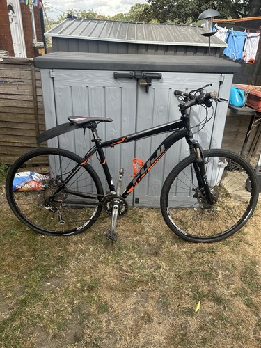 Men mountain bike with - mountain,