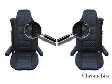 Premium Black Leatherette & Fabric Comfort Seat Covers For Scania 4 G P R Series