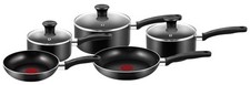 Tefal 5 or 7 Piece Non-stick Cookware Saucepan Frying Pan Set - Red or Black