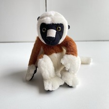Vintage 1999 Wildlife Artist Ring Tailed Lemur White Brown Black 8" Plush Toy
