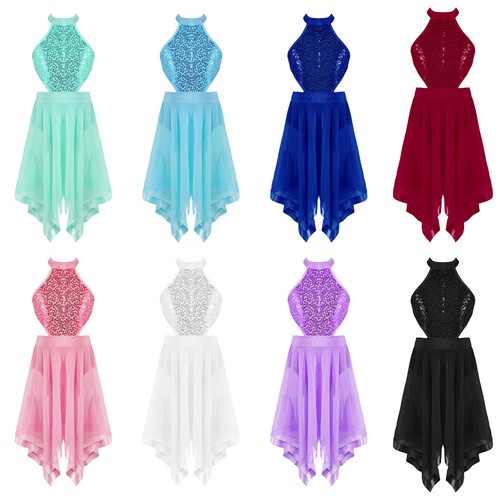 Girls halter sequins - uk,