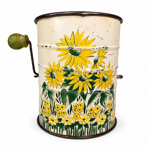 Vtg flour sifter tin - vtg,
