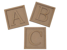 Wooden Block Letters alphabet toybox nursery art craft MDF  - 5 Sizes Available